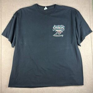 Sturgis 75th Rally T-Shirt Men XXL Black 2015‎ Motorcycle Mt Rushmore USA